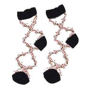 2 for $20 Cottage Core Floral Embroidered Sheer Sock